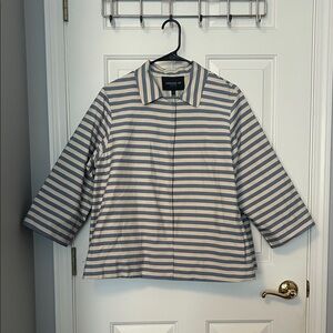Lafayette 148 New York Navy and White Striped Jacket